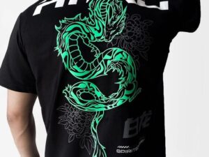Maypra "Neon Spirit" Cyber Dragon Graphic Back Print T-Shirt