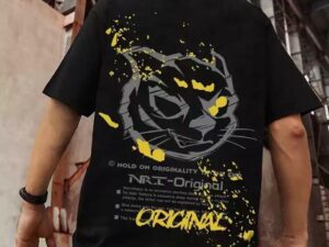 Maypra "Dark Manga Panel" Oversized Back Print T-Shirt in Black