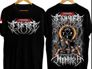 Maypra "Pasukan Hardcore" Heavy Metal Graphic Double-Sided T-Shirt