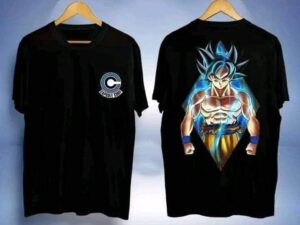 Maypra Ultra Instinct Goku Capsule Corp Anime Black T-Shirt